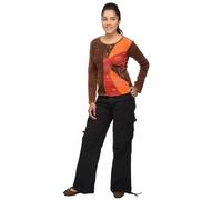 Patchwork Maglietta Pullover Tomaie Felpata con Zip e Cappuccio Tempo Hippie Psy