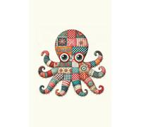 Patchwork Octopus Joy: Quilted Animal Notebook for Fun & Ideas | A colorful and quirky notebook inspired by patchwork sea life, perfect for writing, doodles, and daydreams.