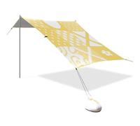 Patchwork Pattern Giallo Progettato UPF50+ Beach Cabana Impermeabile Ombra Parasole con Tasche Sabbia per Famiglia Travel carpas de sol para la Playa
