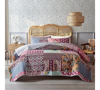 Patchwork reversibile patchwork floreale set di copertina trapuntata in microfibra leggera di grandi dimensioni per tutta la stagione decorazioni per la fattoria design morbido C 176 * 230cm