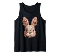 Patchwork Rustico Coniglio Floreale Animale Boho Folk Art Graphic Canotta