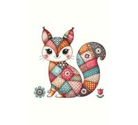 Patchwork Squirrel Joy: Adorable stitched-style squirrel notebook for notes, sketches, and imagination.