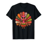 Patchwork Turchia Ringraziamento Gobble Coquette Quilt Autunno Maglietta