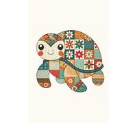 Patchwork Turtle Tales: Quilted Animal Notebook for Bright Ideas | A cute and cozy notebook inspired by patchwork art and slow-and-steady wisdom - perfect for notes, doodles, or thoughtful journaling.
