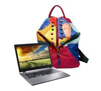 Patchworks Zaino Hippie - Pelle Per Computer Portatile Universitario, Zaino Casuale, A Mano Robusto Antifurto Modo Distintivo Per Studenti | Articolo Affidabile Per Il Transp, Colorato., Se référer au