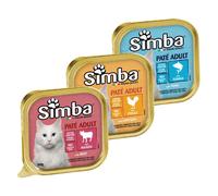 Monge Simba Paté Adult Tonno Umido Gatti Vaschetta Gusto Naturale 3,2kg 32 Pezzi