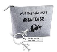 Patelai Regalo da Viaggio Portafortuna Borsa da Viaggio in Feltro per Cosmetici Angelo Custode Portachiavi con Incisione per Viaggiatori Borsa da Toilette Piccoli Regali per Anno all'Estero Addio