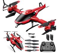 PATEMZON Elicottero Telecomandato, 2.4GHz RC Aereo Giocattoli con Luce Led e Volo Notturno, Rotazione A 360°, Involucro Pieghevole, Evitamento Ostacoli, Regalo per Ragazzo Ragazze dai 3+ Anni (Rosso)