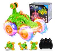 PATEMZON Macchina Telecomandata per Bambini, Auto Telecomandata Acrobatica, Giochi Bambini 3 4 5 6 7 8 9 Anni, RC Auto Monster Truck con Luce LED, Tema Ragni e Dinosauri, Regalo Bambino (Dinosauro)