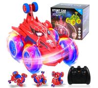 PATEMZON Macchina Telecomandata per Bambini, Auto Telecomandata Acrobatica, Giochi Bambini 3 4 5 6 7 8 9 Anni, RC Auto Monster Truck con Luce LED, Tema Ragni e Dinosauri, Regalo Bambino (Ragno)
