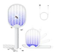 PATEMZON Racchetta Zanzare Elettrica, Anti Zanzare 3000V, Paletta Mosche con Luce LED, Trappola Appeso USB Ricaricabile, Insetti Scacciamosche Portatile per Casa Giardino Campeggio Interni ed Esterni