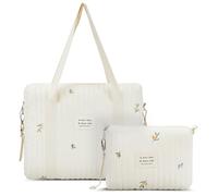 Paterr Borsa per pannolini per bambini, piccola borsa multifunzione per maternità, in cotone trapuntato, borsa da viaggio per passeggino, 2 pezzi, Come mostrato nell'immagine, Large