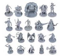 Path Gaming 20 miniature da tavolo fantasiose uniche di Dungeons e Dragons. Scala 28 MM, disegni, non verniciate, ideali D&D