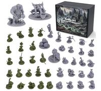 Path Gaming Fantasy Goblins Set - 46 figure non dipinte da 28 mm per miniature DND per Dungeons & Dragons, miniature RPG, figure di mostri DND da tavolo in grande quantità per giochi D&D