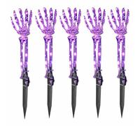 Path Lights, Led Stake Lights, Halloween Skeleton Hand Design, Waterproof Decorative Lamp for Outdoor Party, Garden, Lawn, Patio, Driveway, Walkway, Yard Red, Purple