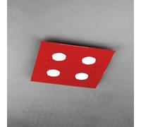 PATH PLAFONIERA 4 LUCI QUADRA ROSSO 1141-PL4-RO