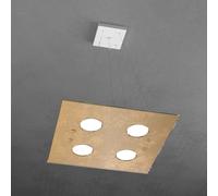 PATH SOSPENSIONE 4+2 LUCI BIEMISSIONE QUADRA FOGLIA ORO 1141-S4+2-FO