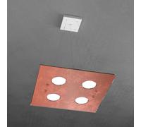 PATH SOSPENSIONE 4+2 LUCI BIEMISSIONE QUADRA FOGLIA RAME 1141-S4+2-FR