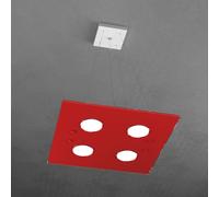 PATH SOSPENSIONE 4 LUCI QUADRA ROSSO 1141-S4-RO