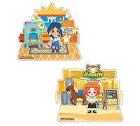 Pathea My Time at Sandrock Action Figure Stand, Anime Figure Supporto acrilico con Multi Scene, Ornamenti Cartone Ritaglio Collezione Modello Giocattolo Scrivania Decor Party Forniture per fan 11,9 x