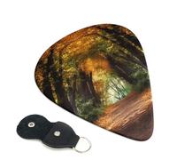 Pathway In The Woods - Plettri per chitarra, 6 plettri per chitarra, stampa su entrambi i lati, per chitarra acustica, basso, ukulele, chitarra elettrica (0,46 mm, 0,71 mm, 0,96 mm)