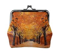 Pathway in The Woods - Portamonete con stampa coperta, per uomo e donna, in pelle, con chiusura a bacio, piccolo portamonete