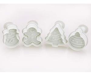 Pati-Versand 13110 Natale Set di 4 tagliapasta plastica Bianco 10 x 31 x 6 cm