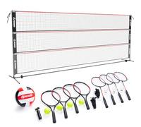 Patiassy Rete da badminton, 5,2 m, rete da tennis, rete da pallavolo, per giardino, aste regolabili in altezza, set di rete portatile 4 in 1, con pallavolo, badminton e racchetta da tennis, pallone da