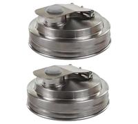 Patifirst Coperchi per Barattoli - 2 Pezzi Contenitori in Ermetici in Acciaio Inossidabile | Coperchio con Beccuccio per Barattoli,Per Condimenti Insalata Bevande Cibo Yogurt Pasto Farina Cucina