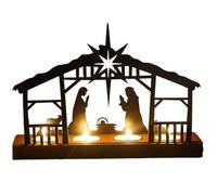Patifirst Portacandele per Presepe di Natale | Decorazioni Sacre Religiose Per La Casa Con Base In Legno - Candeliere Natività Natale,Per Tavolo Finestra Portico Patio Cortile Festa Cucina Uffici