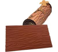 PATIFUN Tappetino in silicone per albero di Natale, motivo legno, colore: marrone