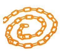 PATIKIL 0.2" Diametro 16Ft Lunghezza Plastica Catena Barriera, Sicurezza Collegamento Catena Supporto per Folla Controllo Vialetto Ascensore Parcheggio, Arancione