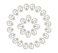 PATIKIL 0.5" Strass da Cucire, 50Pz Strass Cristallo a Goccia, Pietre Preziose Punta Metallo con Retro Piatto per Artigianato Scarpe Vestiti Orecchini Cinture Decorazioni Cucito, Bianco