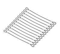 PATIKIL 0. 6Ft Sicurezza Cavo Blocco, 12pz Inossidabile Acciaio 2mm Dia Sicurezza Filo Corda con Doppio Ring per Stadio Illuminazione Bagagli Blocco Nero
