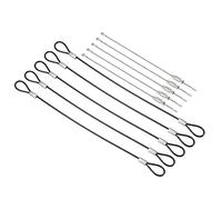 PATIKIL 0. 6Ft Sicurezza Cavo Blocco, 5pz Inossidabile Acciaio 2mm Dia Sicurezza Filo Corda con Doppio Ring Avvitato Filo Cavo per Stadio Illuminazione Bagagli Blocco Nero