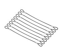 PATIKIL 0. 6Ft Sicurezza Cavo Blocco, 8pz Inossidabile Acciaio 2mm Dia Sicurezza Filo Corda con Doppio Ring per Stadio Illuminazione Bagagli Blocco Nero