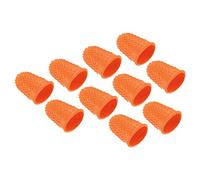 PATIKIL 0.71x1.1" Gomma Dita Punte 10pz Silicone Pollice Polpastrelli Protezione Coprisupporti Cuscinetti Ditale Impugnature per Ufficio Conteggio Cucito Arancione Piccolo Dimensione