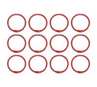 PATIKIL 1,2" Anelli Raccoglitore Fogli Sfusi 12pz 2,2mm Metallo Flash Carta Libro Anelli Rilegatura per Portachiavi Indice Carta Ritagli Ricordi Rosso