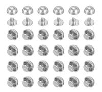 PATIKIL 1/2" Borchie A Cupola, 100 Set Borchie A Testa Tonda Con Vite Tipo funghi Borchie Con Rivetto Per Abbigliamento In Pelle Cinture Borse Mano, Argento