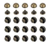 PATIKIL 1/2" Borchie A Cupola, 20 Set Borchie A Testa Tonda Con Vite A funghi Per Abbigliamento In Pelle Artigianato Cinture Borse, Bronzo