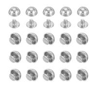 PATIKIL 1/2" Borchie A Cupola, 20 Set Borchie A Testa Tonda Tipo funghi Borchie Con Vite Per Abbigliamento In Pelle Artigianato Cinture Borse, Argento