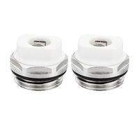 PATIKIL 1/2" BSP Maschio Filettatura Manuale Radiatore Aria Sfiato Tappo Valvole, 2pz Nichel Placcato Ottone Spina per Radiatore Riscaldatore, Argento Bianco