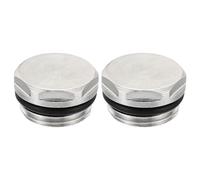 PATIKIL 1/2" BSP Maschio Filetto Bianco Cappuccio Manuale Radiatore Aria Sfiato Spina Valvola, 2pz Nichel Placcato Ottone Tappi per Radiatore Riscaldatore, Argento
