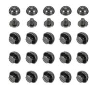 PATIKIL 1/2" Chiodi A Cupola, 20 Set Chiodi A Testa Tonda Tipo funghi Chiodi Con Vite Retro Chiodi A Rivetto Per Artigianato In Pelle Abbigliamento Cinture Borse A Mano, Nero