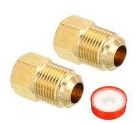 PATIKIL 1/2 SAE Maschio x 1/4 SAE Femmina Ottone Svasato Tubo Montaggio 3pz Tubi Raccordo Riduttore Gas Adattatore Esagonale Accoppiamento con Nastro per Idraulica HVAC