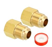 PATIKIL 1/2 SAE Maschio x 3/8 SAE Femmina Ottone Svasato Tubo Montaggio 2pz Tubi Raccordo Riduttore Gas Adattatore Esagonale Accoppiamento con Nastro per Idraulica HVAC
