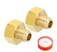 PATIKIL 1/2 SAE Maschio x 5/8 SAE Femmina Ottone Svasato Tubo Montaggio 3pz Tubi Raccordo Riduttore Gas Adattatore Esagonale Accoppiamento con PTFE Nastro per Idraulica HVAC