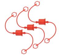 PATIKIL 1/2" Tappo Antipolvere Maschio e Femmina per Accoppiatore Idraulico Iso-A, Set di 3 Raccordi Rapidi in Gomma per Tappi di Chiusura, Tappo Rosso con Anello di Ritenzione