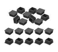 PATIKIL 1.2"x1.2" Tappi Terminali per Tubi Plastica, 20Pz Inserti per Tappi Foro Quadrato per Tubi Quadrati Ferro, Gambe Sedie, Tavoli, Librerie, Mobili da Giardino, Nero