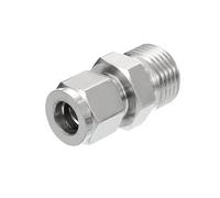 PATIKIL 1/2G x 10mm Raccordo a Compressione in Tubo d'Acciaio Inossidabile 304, Doppie Ferrule Raccordo a Compressione Adattatore Dritto Collegamento